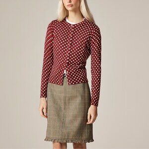 J.Crew Carolyn cardigan in polka-dot merino wool